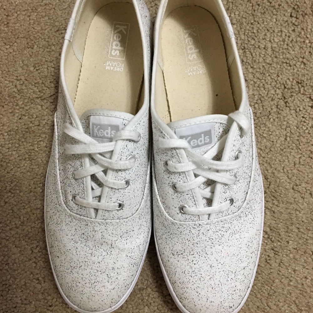 White Glitter Keds